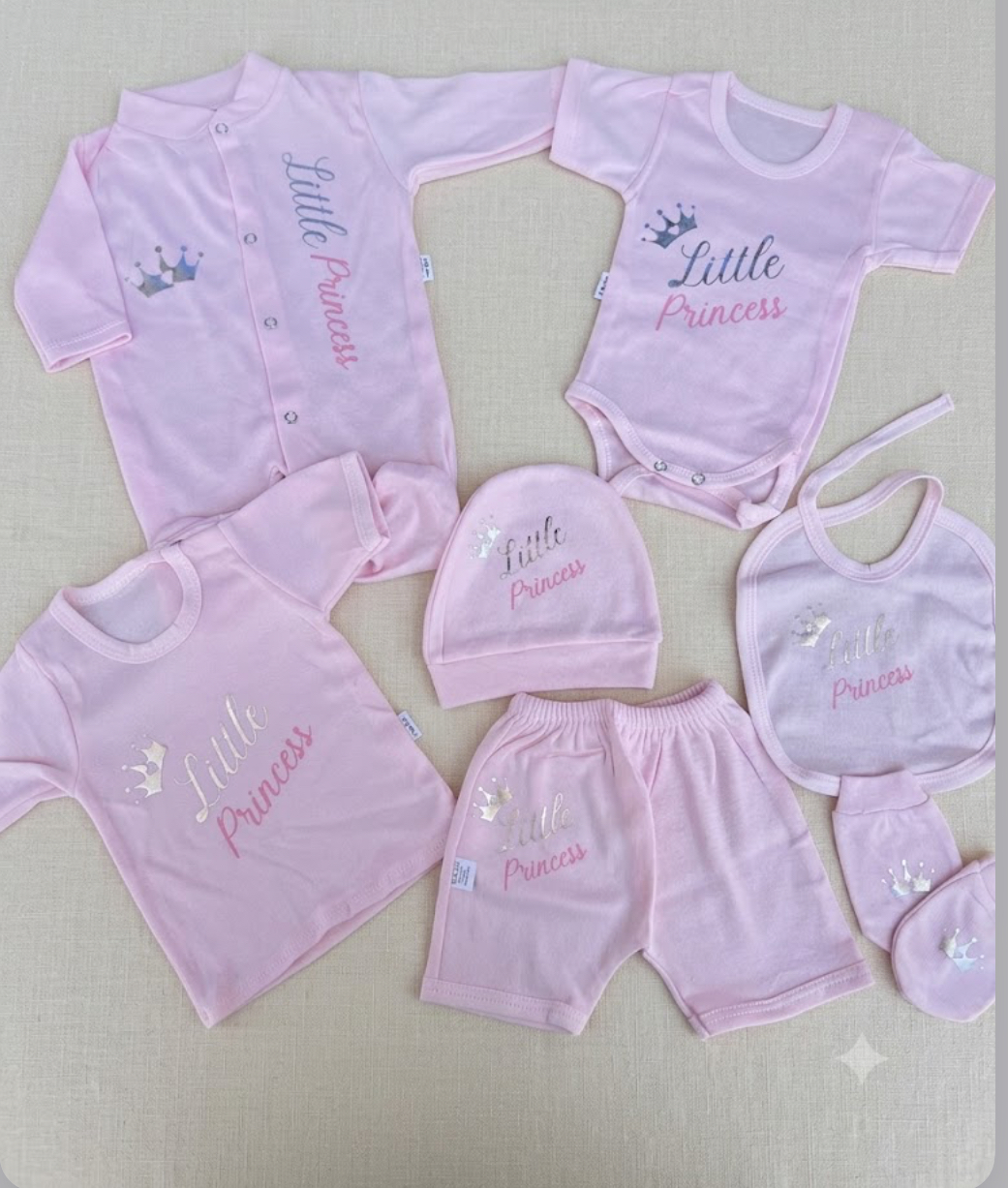 👑 طقم "Little Princess" المكون من 7 قطع 🌸